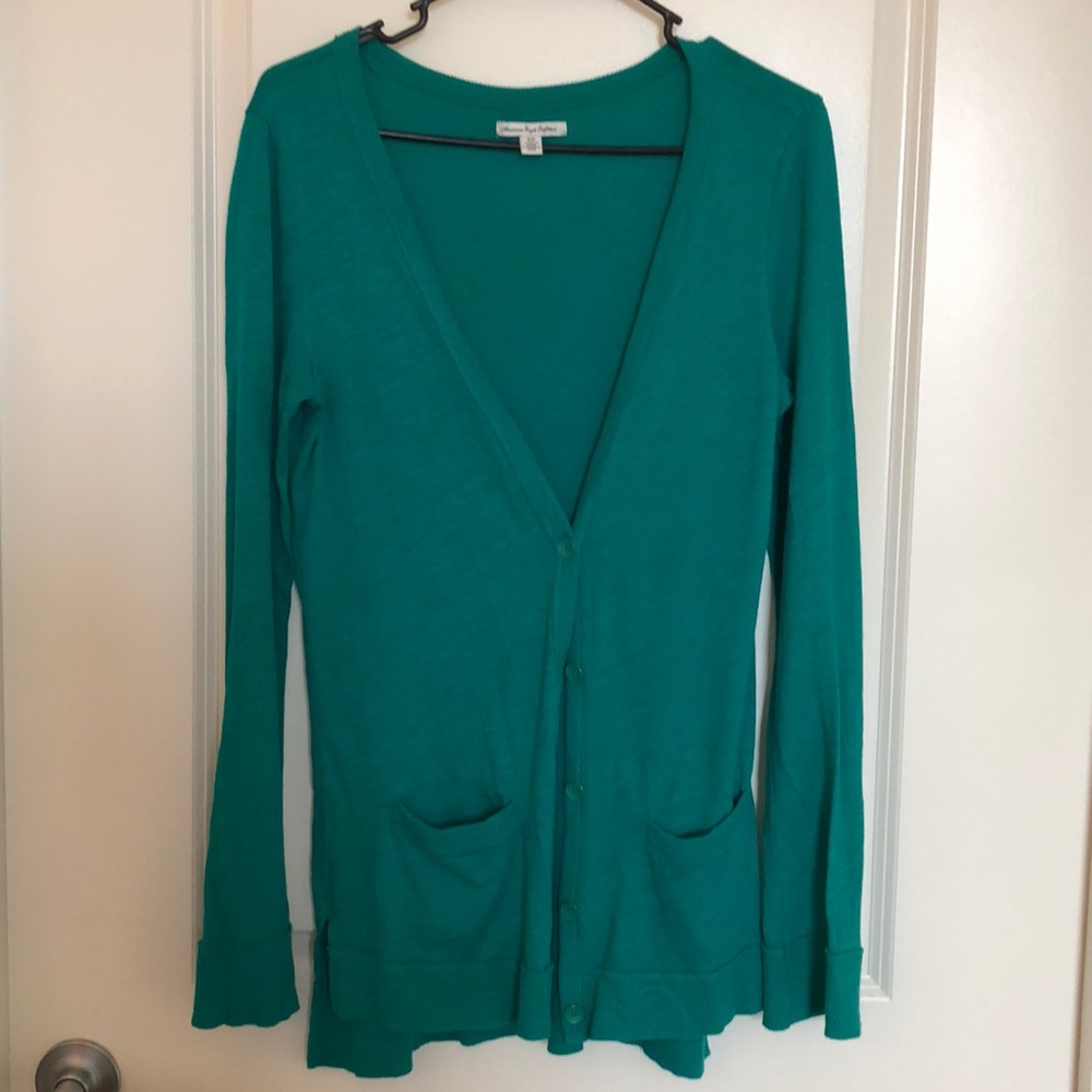 Bright emerald green summer cardigan